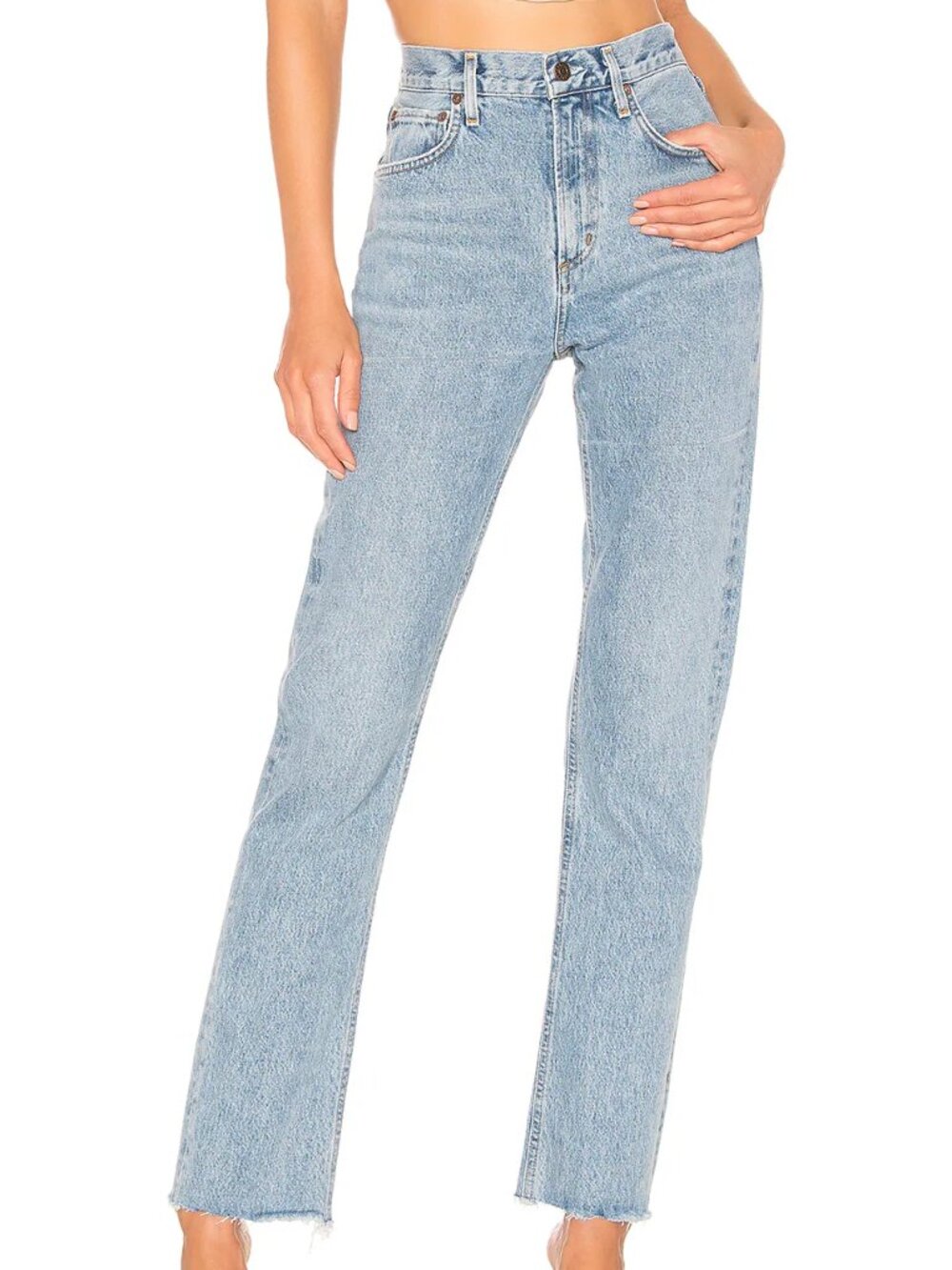 Agolde Women's Cherie High Rise Straight Jeans in Merit